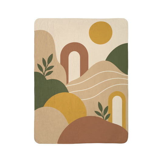 Meadow Arches Fleece Sherpa Blanket
