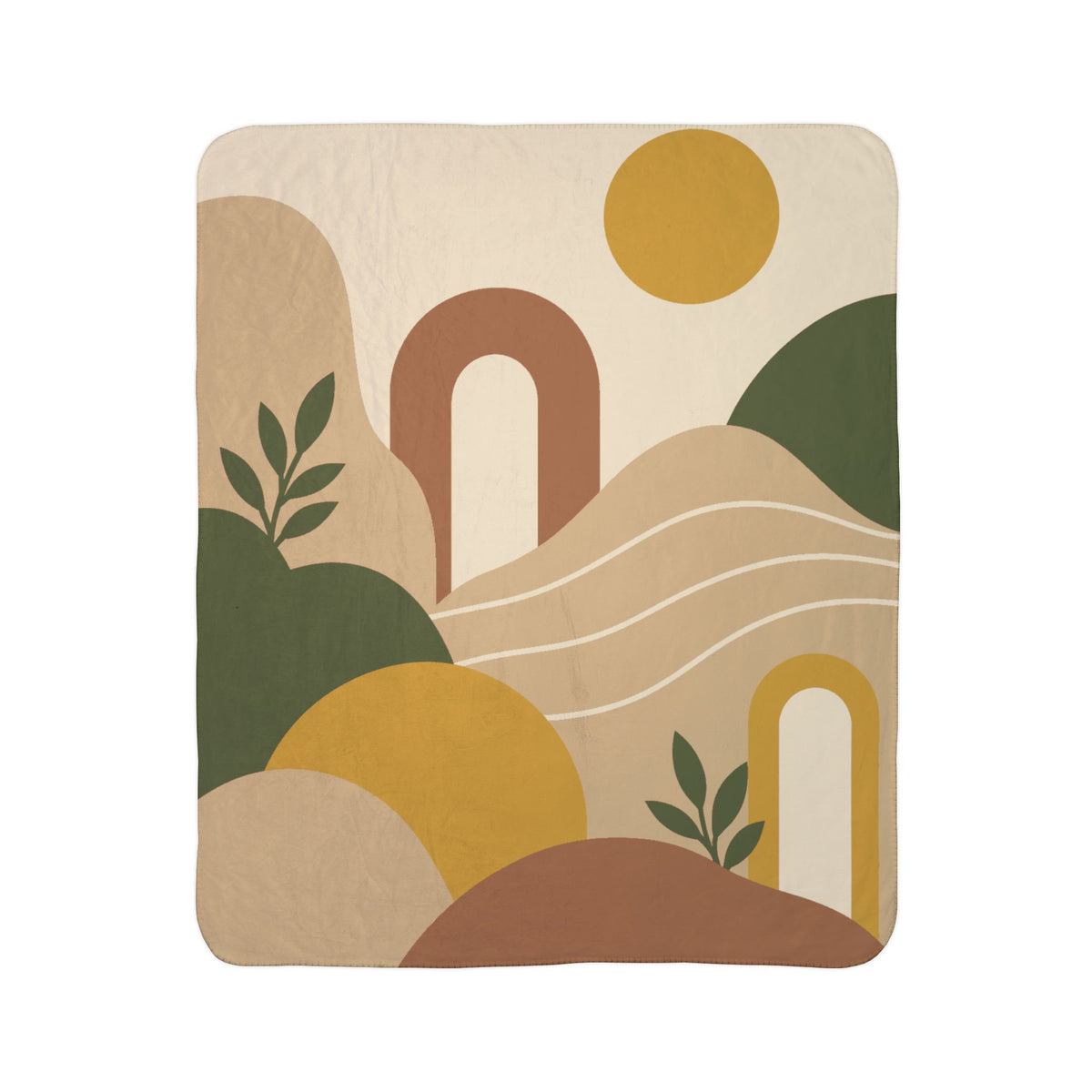 Meadow Arches Fleece Sherpa Blanket