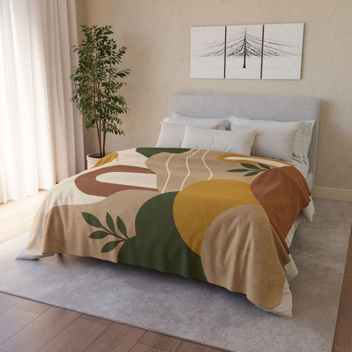 Meadow Arches Fleece Sherpa Blanket