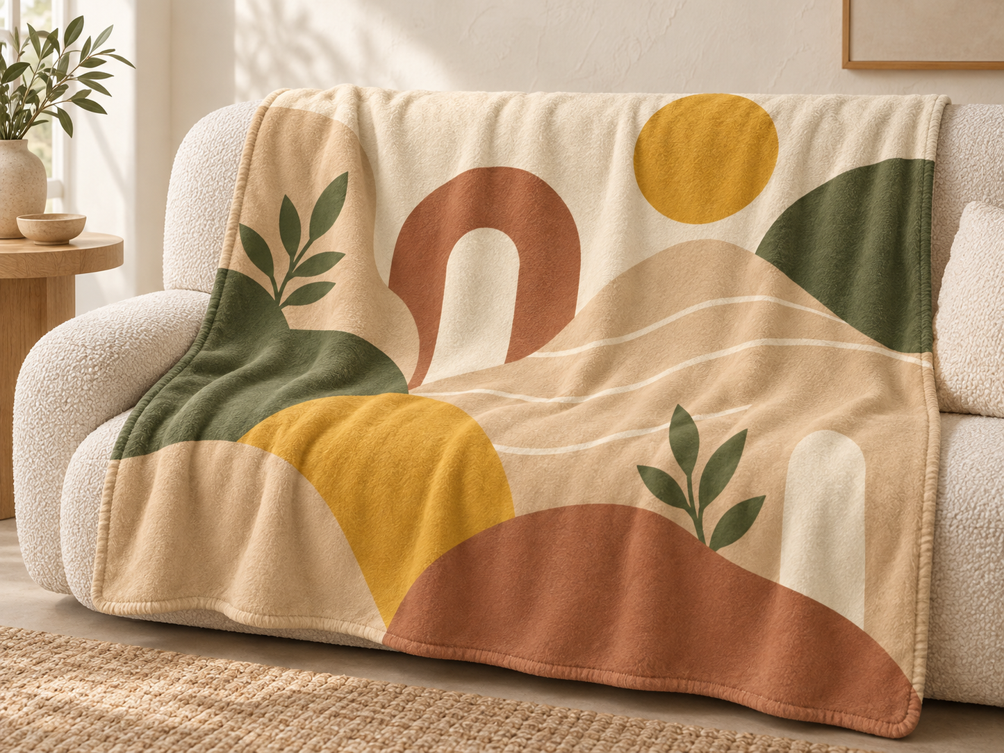 Meadow Arches Fleece Sherpa Blanket